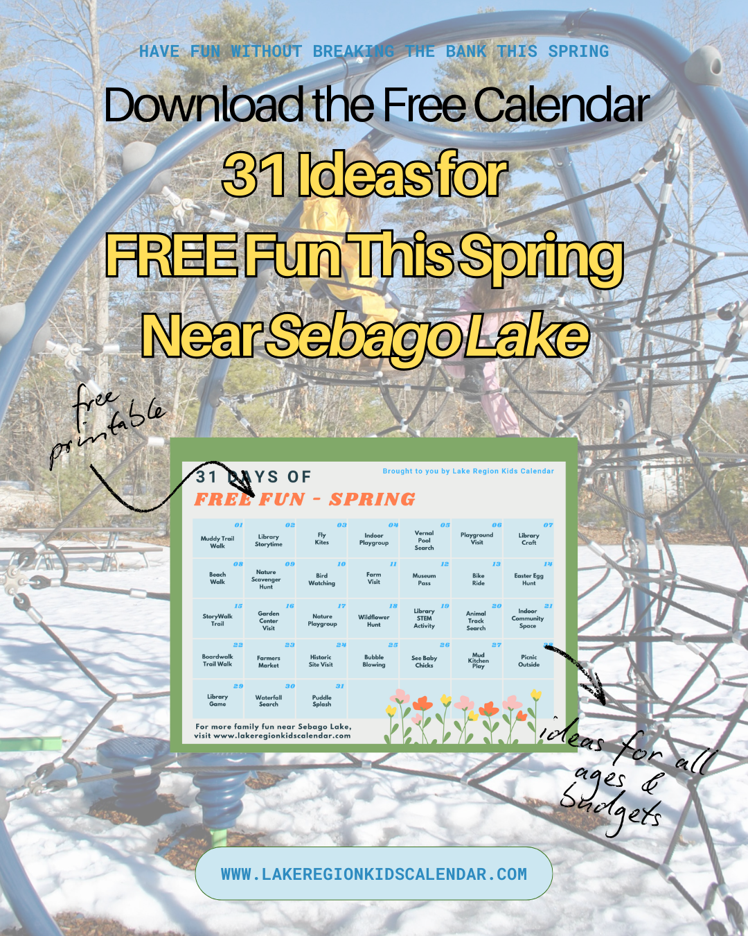 31 Days of Free Spring Fun Near Sebago Lake